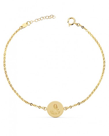 Pulsera oro 18k escapulario 12mm