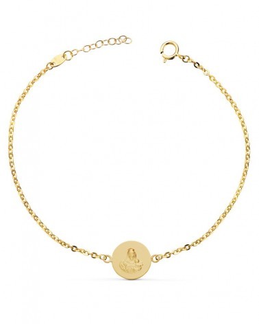 Pulsera oro 18k escapulario 12mm