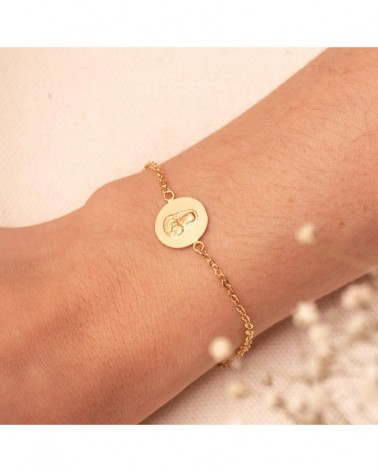 Pulsera oro 18k escapulario 12mm