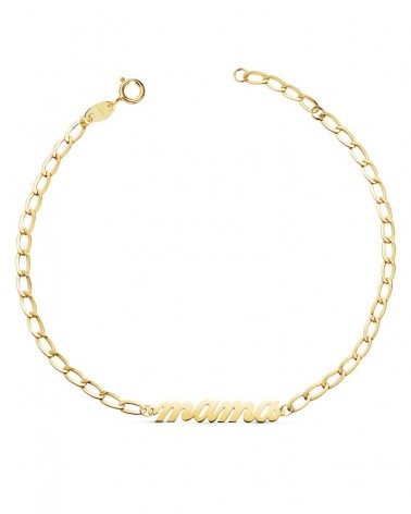Pulsera oro 18k mama cadena Bilbao 20cm