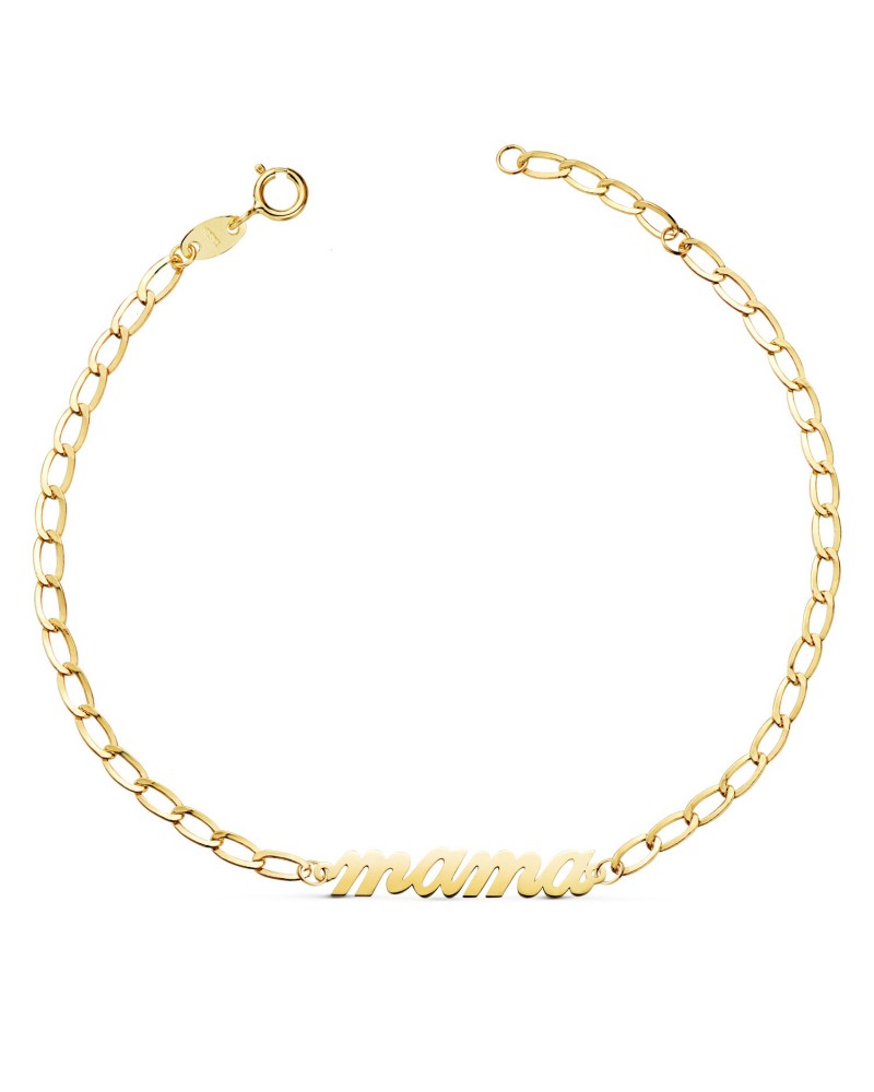 Pulsera oro 18k mama cadena Bilbao 20cm