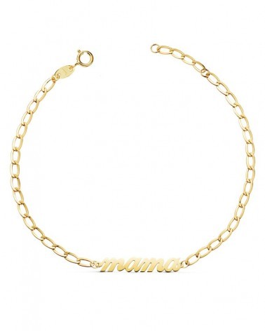 Pulsera oro 18k mama cadena Bilbao 20cm