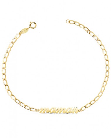 Pulsera oro 18k mamá cadena eslabones 20 cm