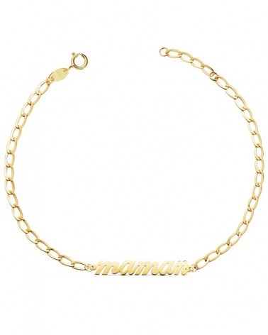 Pulsera oro 18k mamá cadena eslabones 20 cm