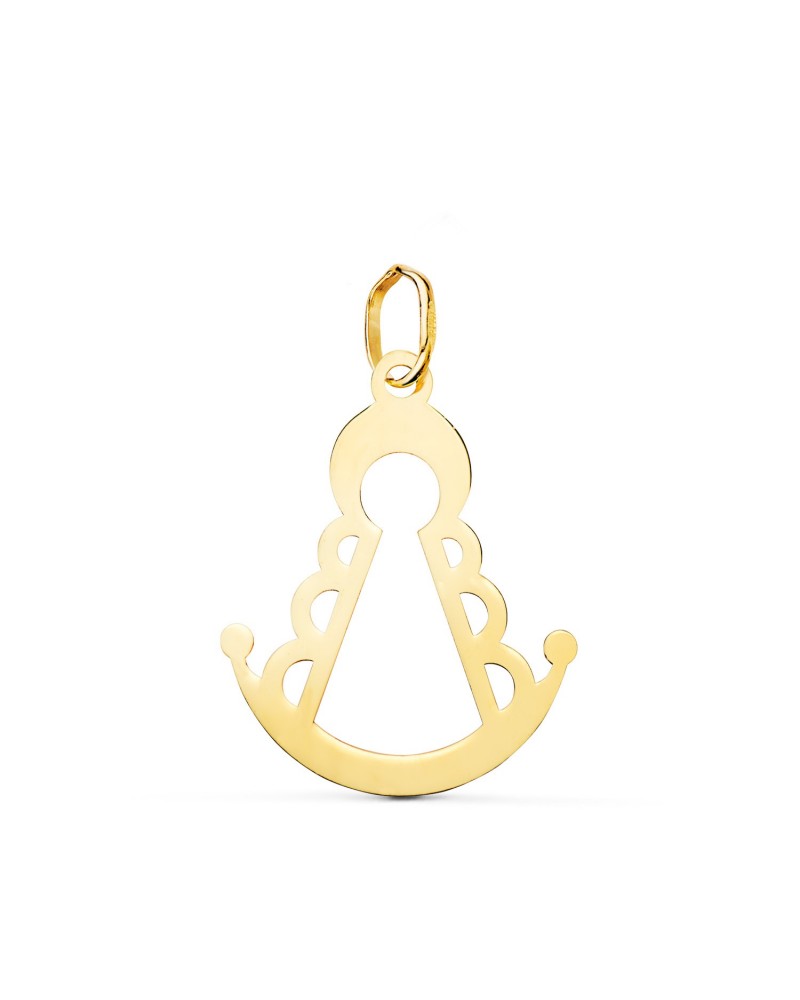 Colgante oro 18k Virgen del Rocío silueta 20x16mm