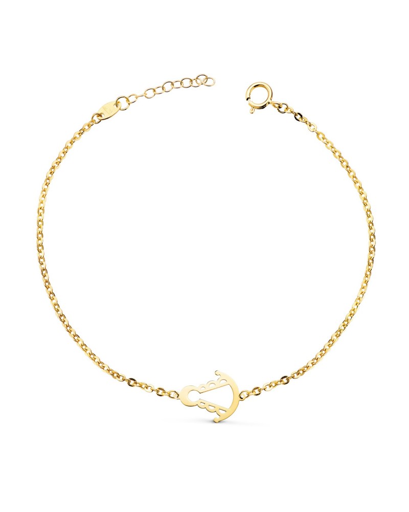 Pulsera oro 18k silueta Virgen del Rocío