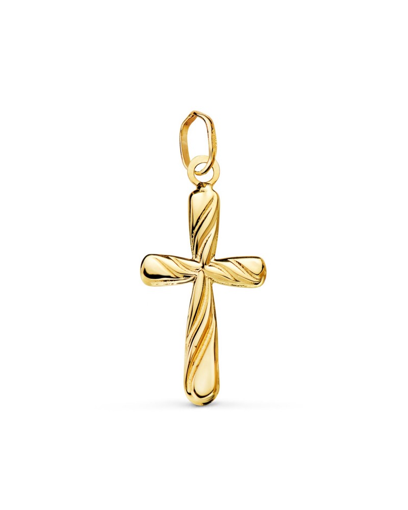 Cruz oro 18k amarillo lisa brillante 20x12mm