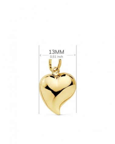 Colgante oro 18k corazón liso 13x12 mm