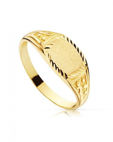 Sello oro 18k amarillo tallado comunión niño