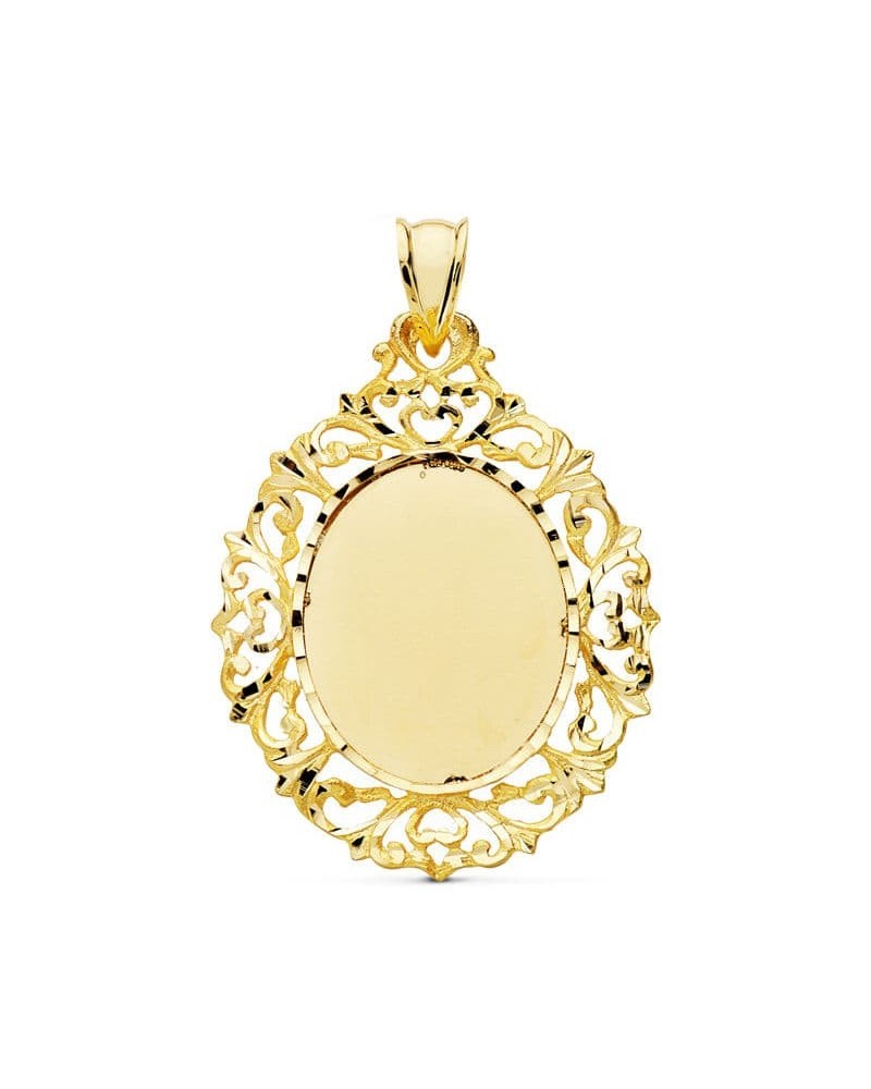 Placa oro 18k amarillo cerco calado 40x30 mm