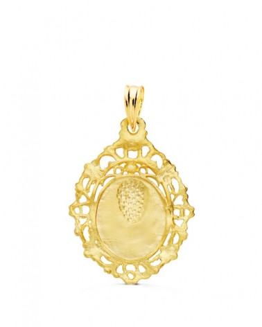 Medalla oro 18k Virgen de la Macarena filigrana 27x20mm