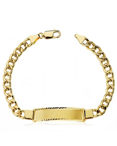 Pulsera esclava oro 18k barbada hueca 21,5 cm