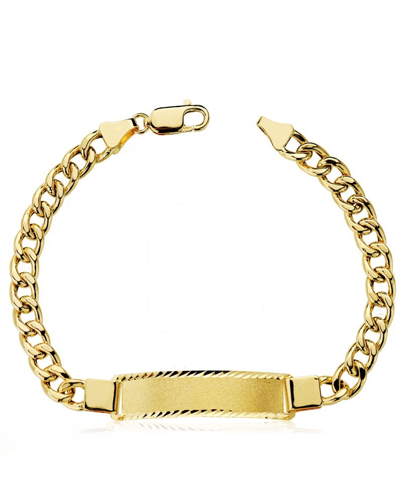 Pulsera esclava oro 18k barbada hueca 21,5 cm