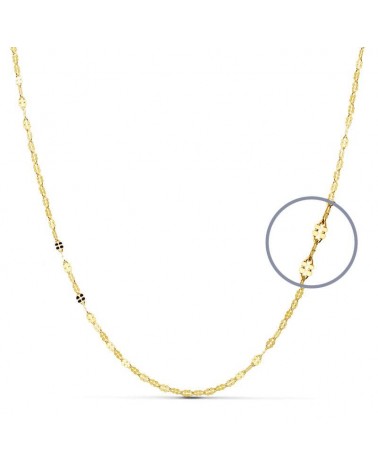 Cadena oro 18k amarillo diamantada maciza 45cm