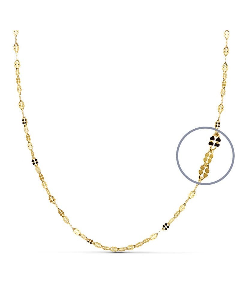 Cadena oro 18k amarillo diamantada maciza 40cm