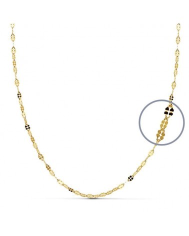 Cadena oro 18k amarillo diamantada maciza 45cm