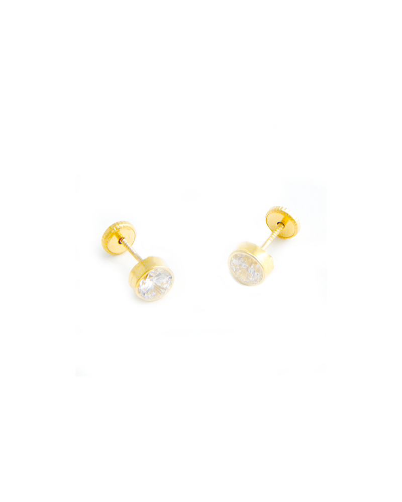 PENDIENTES CHATON ORO CIRCONITA 