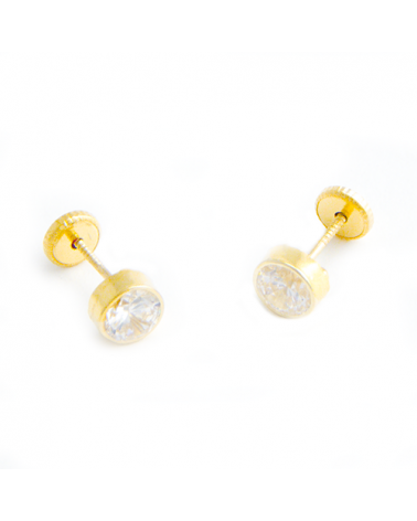 PENDIENTES CHATON ORO CIRCONITA 