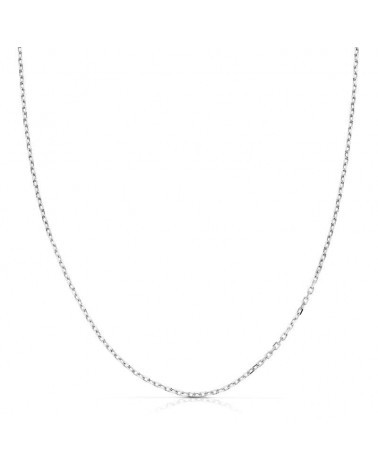 Cadena oro blanco 18k forzada maciza 40 cm