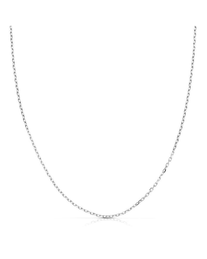 Cadena oro blanco 18k forzada maciza 50cm 1mm