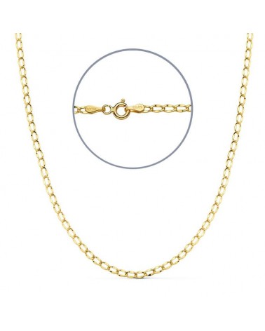 Cadena oro 18k estilo Bilbao hueca 45cm 2mm
