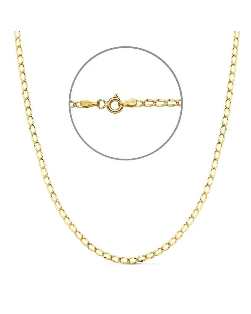 Cadena oro 18k estilo Bilbao hueca 45cm 2mm