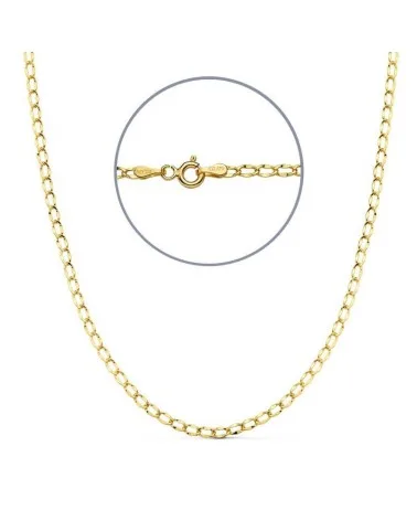 Cadena oro 18k estilo Bilbao hueca 45cm 2mm