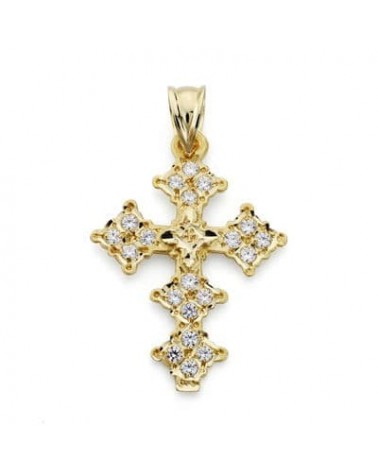 Cruz oro 18k circonitas Canjayar 31x22mm