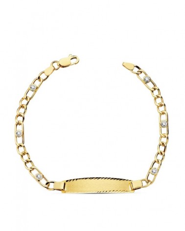 Pulsera esclava oro 18k circonitas 18,5 cm