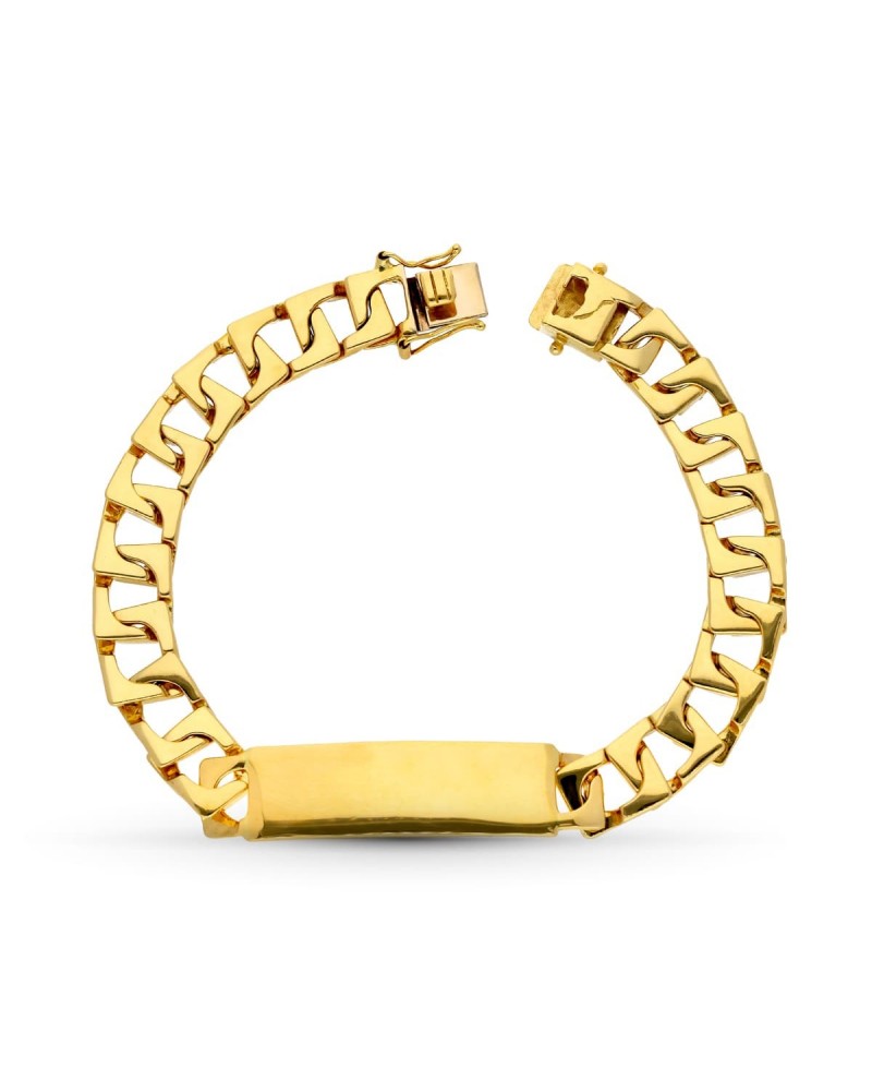 Pulsera esclava oro 18k maciza 22 cm grosor 9 mm