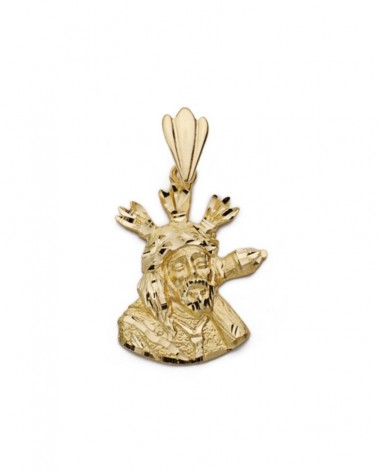 Medalla Cristo oro 18k Gran Poder silueta 27x19mm