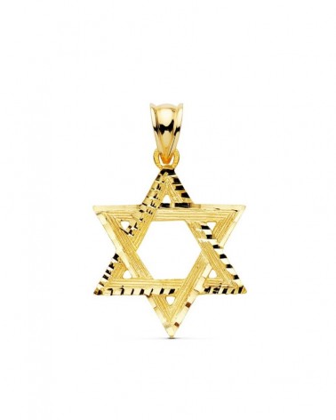 Colgante oro 18k Estrella de David símbolos religiosos