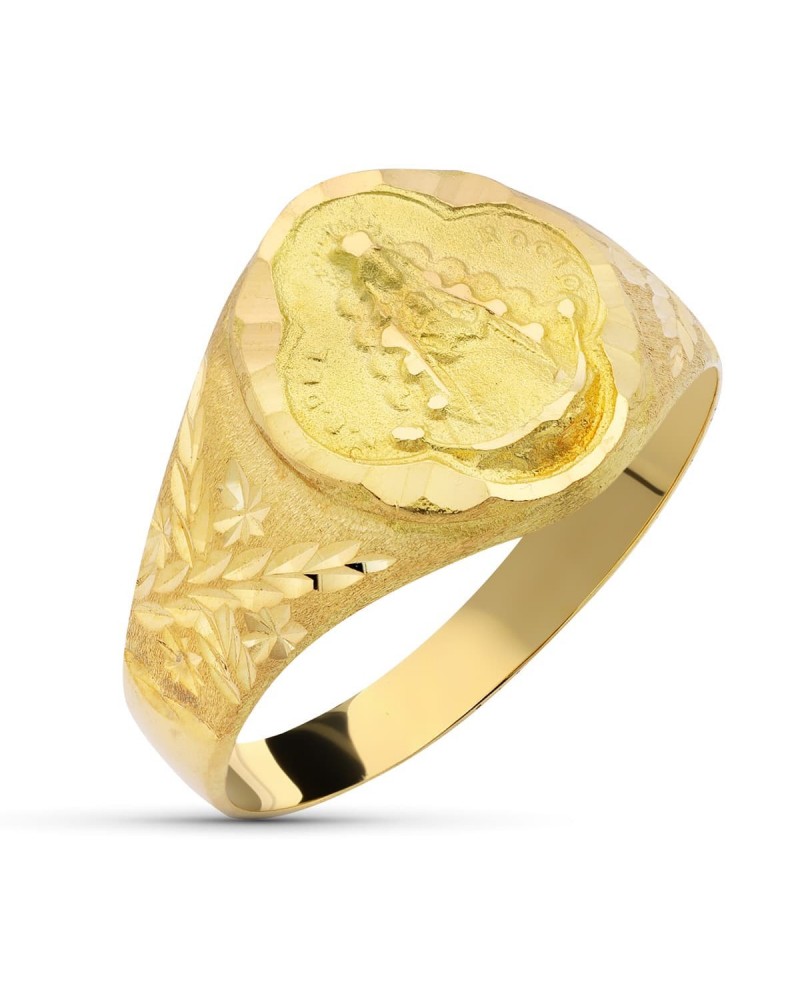 Sello oro 18k amarillo Virgen del Rocío niña 5 gramos