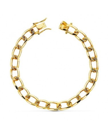 Pulsera oro 18k barbada maciza 8mm hombre