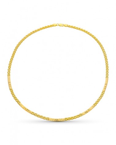 Gargantilla oro 18k amarillo tallada estilo pantera 15,5g