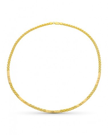 Gargantilla oro 18k amarillo tallada estilo pantera 15,5g