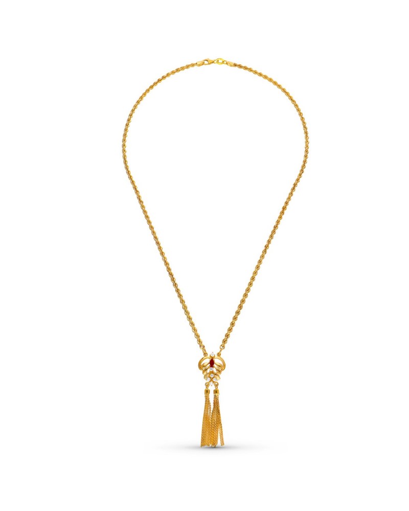 Gargantilla oro 18k amarillo rubí cordón 50cm