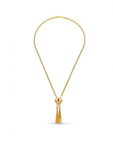 Gargantilla oro 18k amarillo rubí cordón 50cm