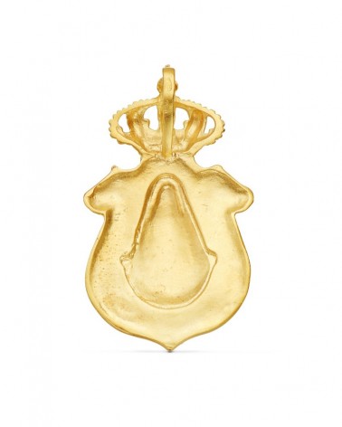 Colgante oro 18k Virgen del Rocío Huelva 46x25mm