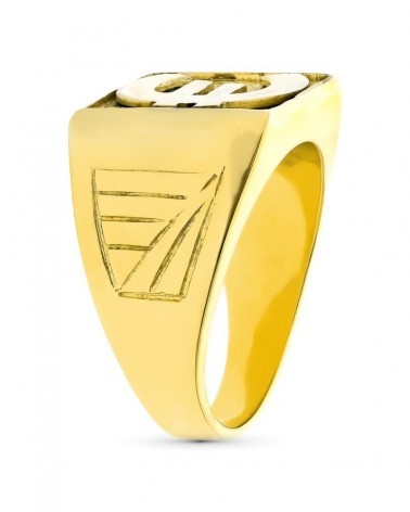 Sello oro amarillo 18k cuadrado grabado 15x15mm