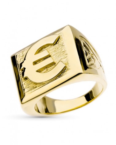 Sello oro amarillo 18k cuadrado macizo 21mm