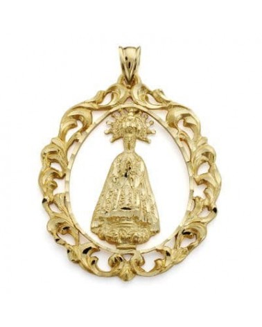 Medalla Virgen de la Asunción oro 18k 43x35 mm