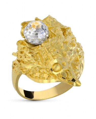 Sello oro 18k caballero mago bola cristal 30x23mm