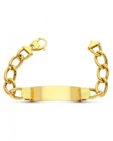 Pulsera esclava oro 18k amarillo hueca 21 cm