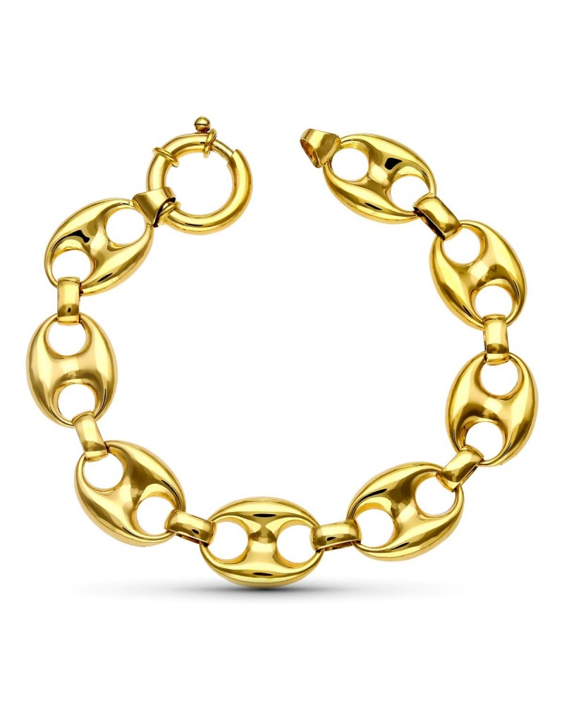 Pulsera oro 18k calabrote eslabones gruesos 15mm