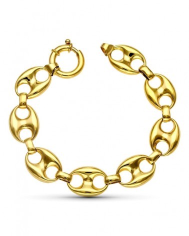 Pulsera oro 18k calabrote eslabones gruesos 15mm