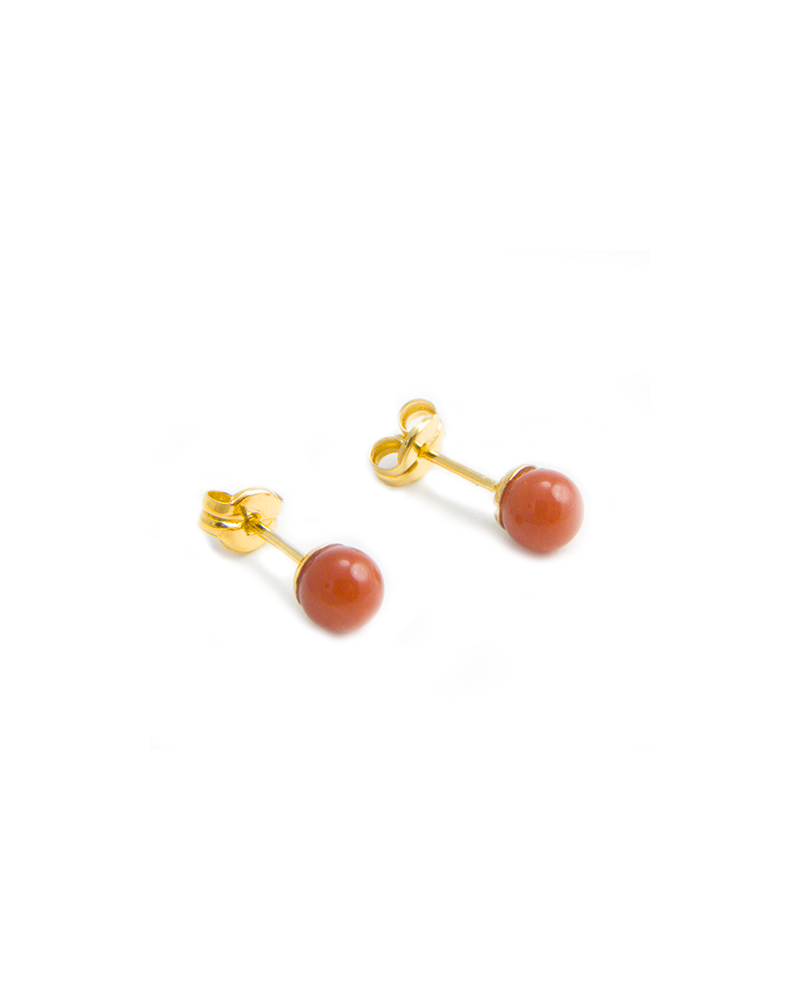PENDIENTES CORAL ORO PEUQUEÑOS 