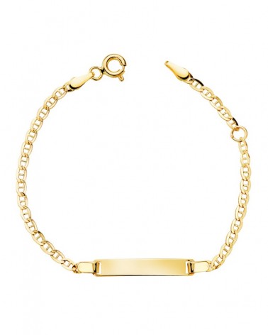 Pulsera esclava oro 18k amarillo placa 11,5cm niño