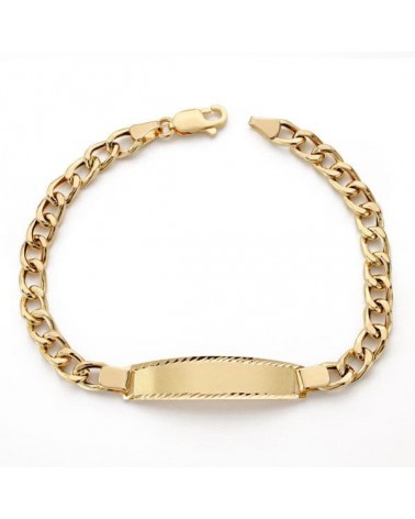Pulsera esclava oro 18k barbada hueca 19 cm
