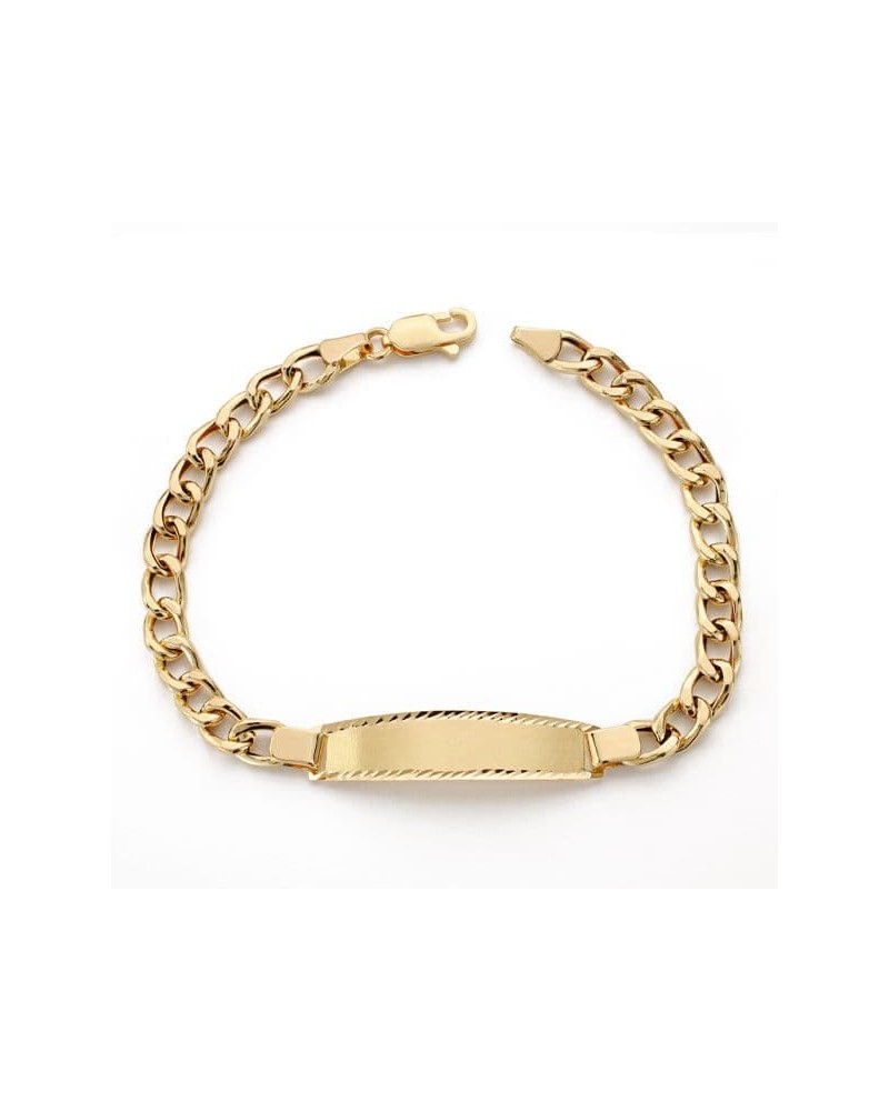 Pulsera esclava oro 18k barbada hueca 19 cm